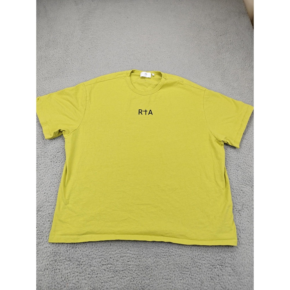RTA Shirt Mens XL Yellow Kiwi Green Short Sleeve Crewneck Graphic‎ Tee Cotton